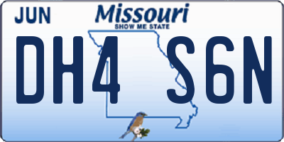 MO license plate DH4S6N