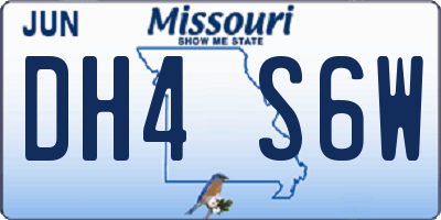 MO license plate DH4S6W