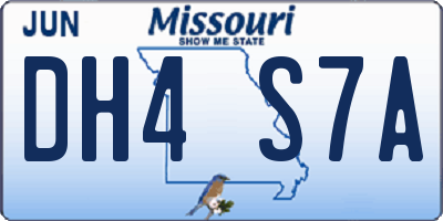 MO license plate DH4S7A