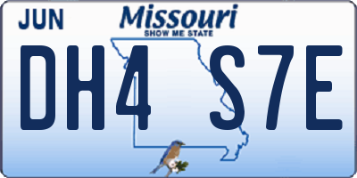 MO license plate DH4S7E