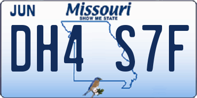 MO license plate DH4S7F