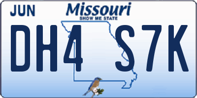 MO license plate DH4S7K