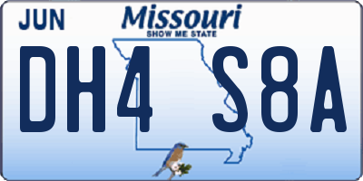 MO license plate DH4S8A