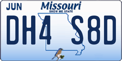 MO license plate DH4S8D