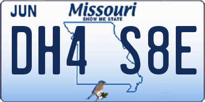 MO license plate DH4S8E