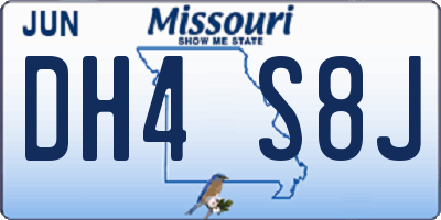 MO license plate DH4S8J
