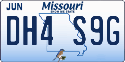 MO license plate DH4S9G