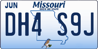MO license plate DH4S9J