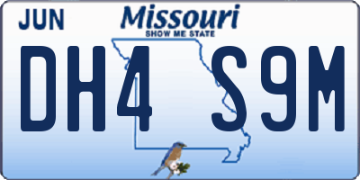 MO license plate DH4S9M