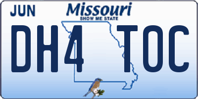MO license plate DH4T0C