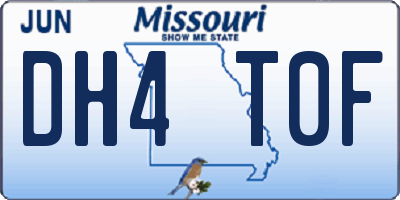 MO license plate DH4T0F