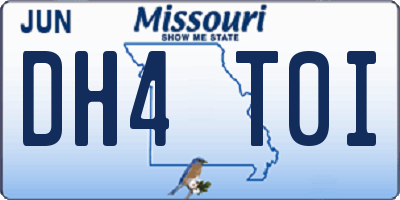 MO license plate DH4T0I