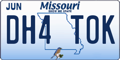 MO license plate DH4T0K