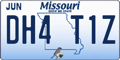 MO license plate DH4T1Z