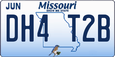 MO license plate DH4T2B