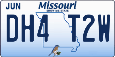 MO license plate DH4T2W