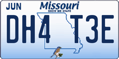 MO license plate DH4T3E