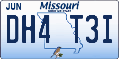 MO license plate DH4T3I