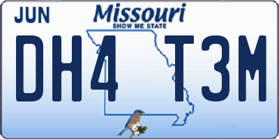 MO license plate DH4T3M