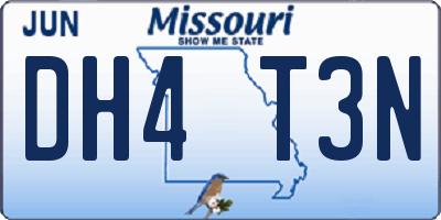 MO license plate DH4T3N