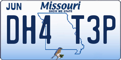 MO license plate DH4T3P