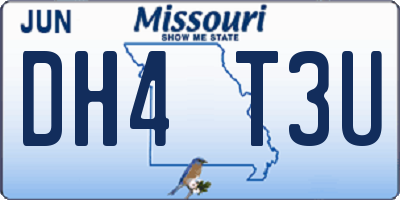 MO license plate DH4T3U