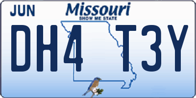 MO license plate DH4T3Y