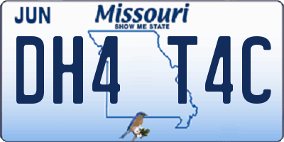 MO license plate DH4T4C
