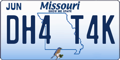 MO license plate DH4T4K