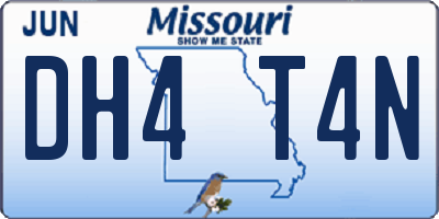 MO license plate DH4T4N