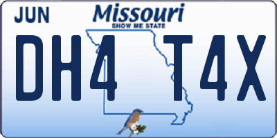 MO license plate DH4T4X