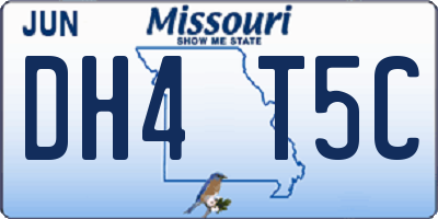 MO license plate DH4T5C