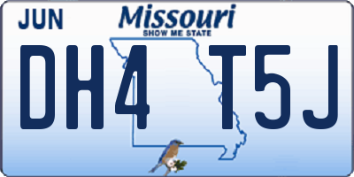 MO license plate DH4T5J