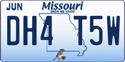 MO license plate DH4T5W