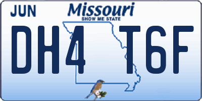 MO license plate DH4T6F