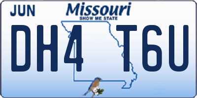 MO license plate DH4T6U