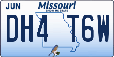 MO license plate DH4T6W