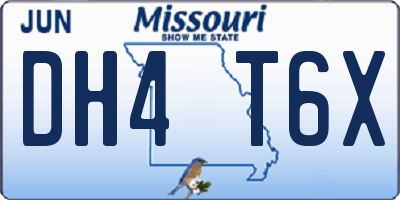 MO license plate DH4T6X