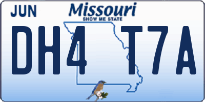 MO license plate DH4T7A