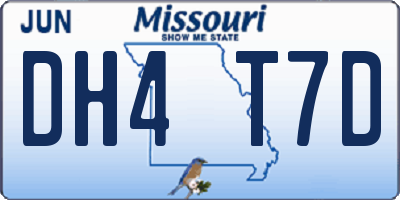 MO license plate DH4T7D