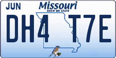 MO license plate DH4T7E