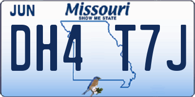 MO license plate DH4T7J