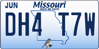 MO license plate DH4T7W