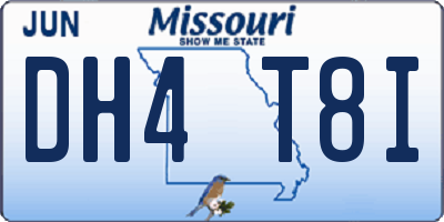 MO license plate DH4T8I