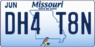 MO license plate DH4T8N