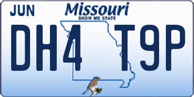 MO license plate DH4T9P