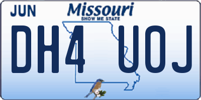 MO license plate DH4U0J