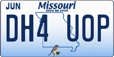 MO license plate DH4U0P