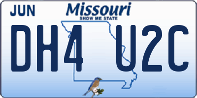 MO license plate DH4U2C