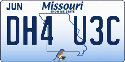 MO license plate DH4U3C